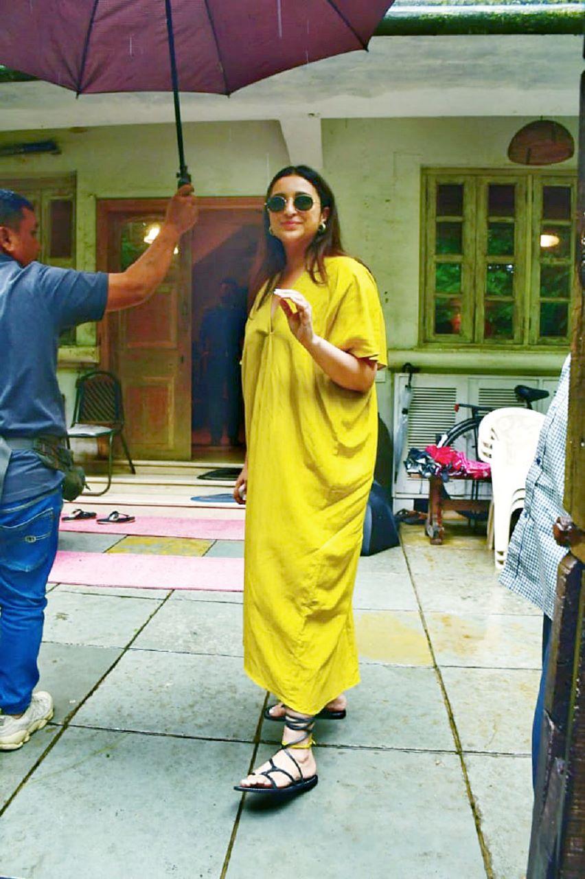 Parineeti Chopra dazzled in a vibrant yellow kaftan, exuding sunshine and cheerfulness wherever she went.